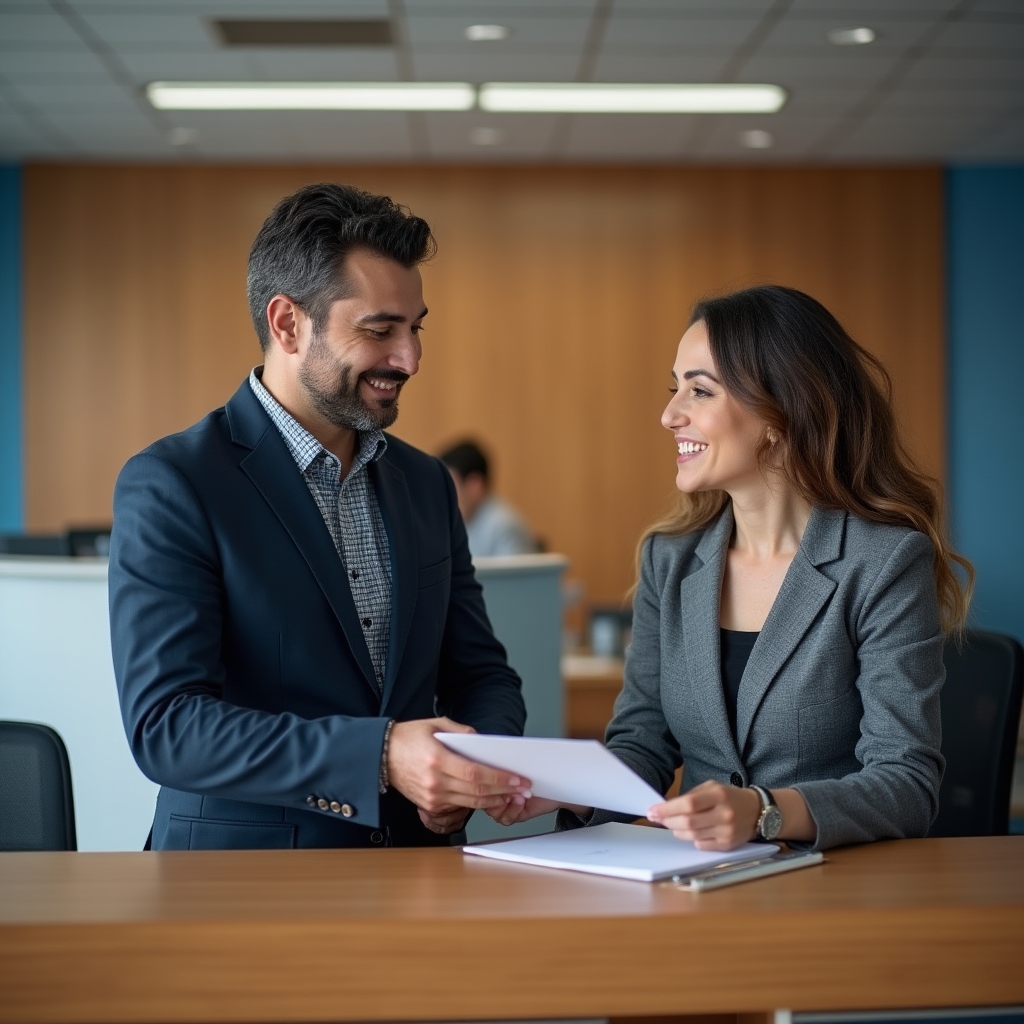 Person at a Spanish town hall (ayuntamiento) for municipal registration