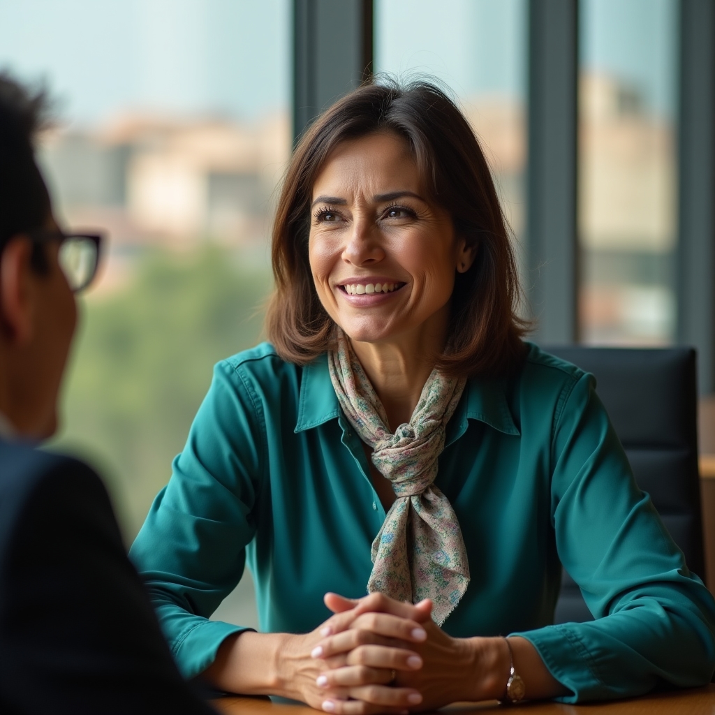 Person receiving financial guidance information in Spain